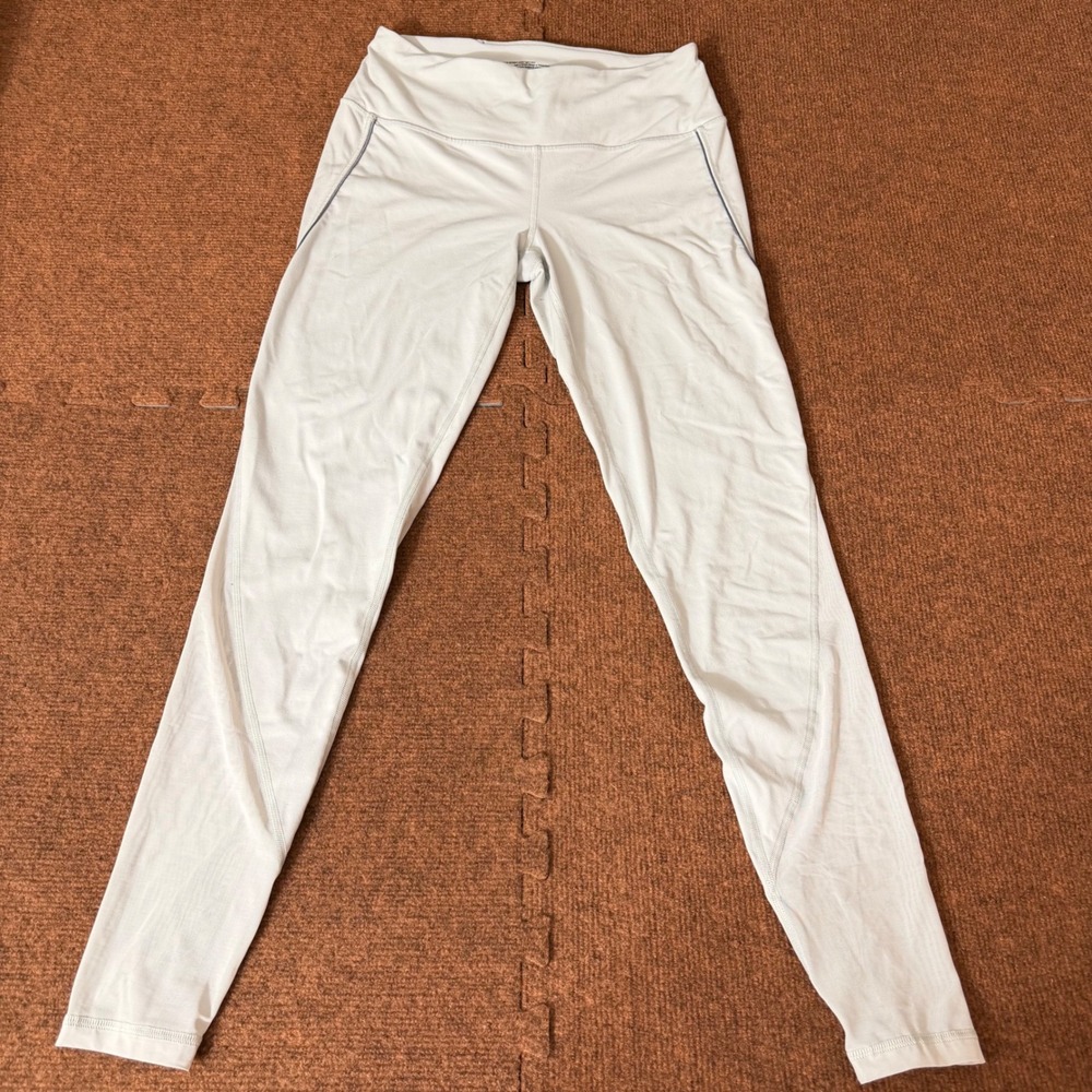 Victoria Sport Knockout Tight Leggings Light Grey Mesh Panel Womens Size M Long